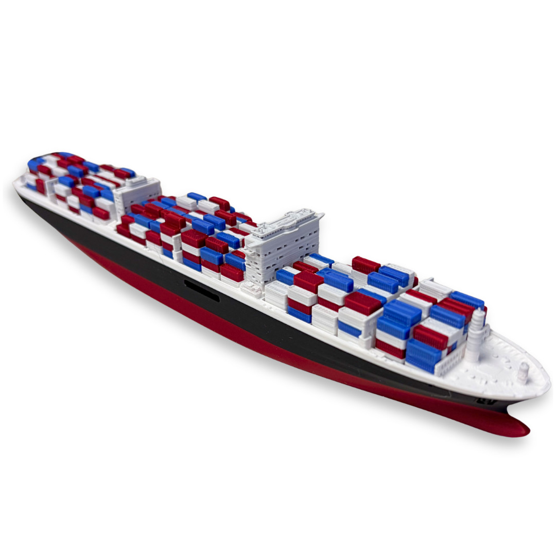 10-Inch Modern Container Ship Model – Cargo Vessel Replica - Supply Chain