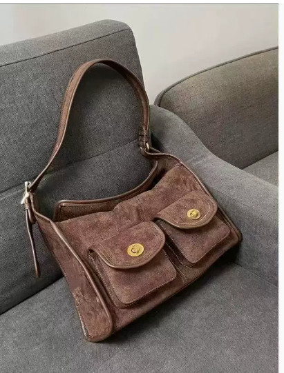Casual Commuter Large Capacity Suede Pillow Bag Single Shoulder Crossbody Bag