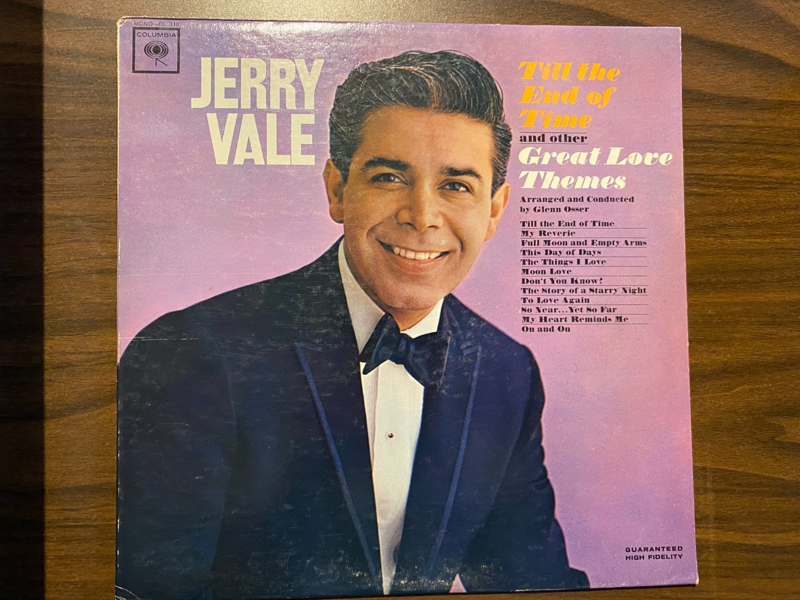 Jerry Vale – Till the End of Time LP [1963/Columbia CL 2116] VG/VG (Pop Vocal)