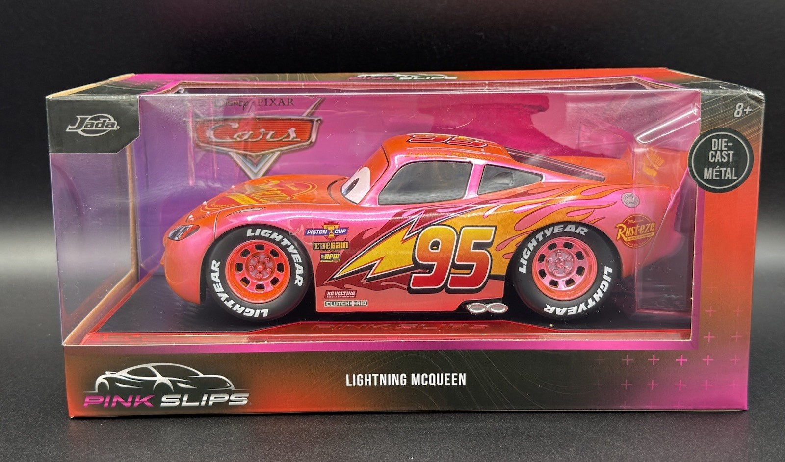 JADA PINK SLIPS LIGHTNING MCQUEEN 1:24 DIE-CAST METAL PINK CHASE CAR 2026 DISNEY JADA PINK SLIPS LIGHTNING MCQUEEN 1:24 DIE-CAST METAL PINK CHASE CAR 2026 DISNEY