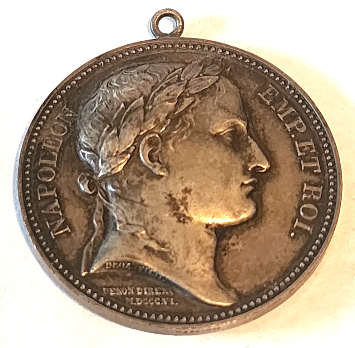 ANTIQUE 1805 / 1806 NAPOLEON EMPEROR and KING FRENCH COMMEMORATIVE MEDAL
