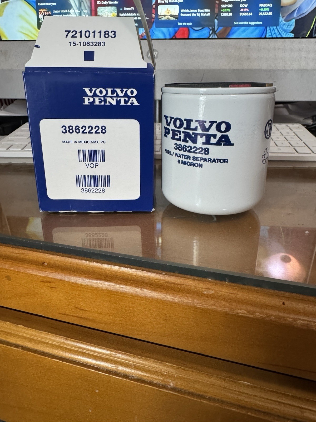 Genuine OEM Volvo Penta 3862228 Fuel Water Separator Filter 6 Micron NEW