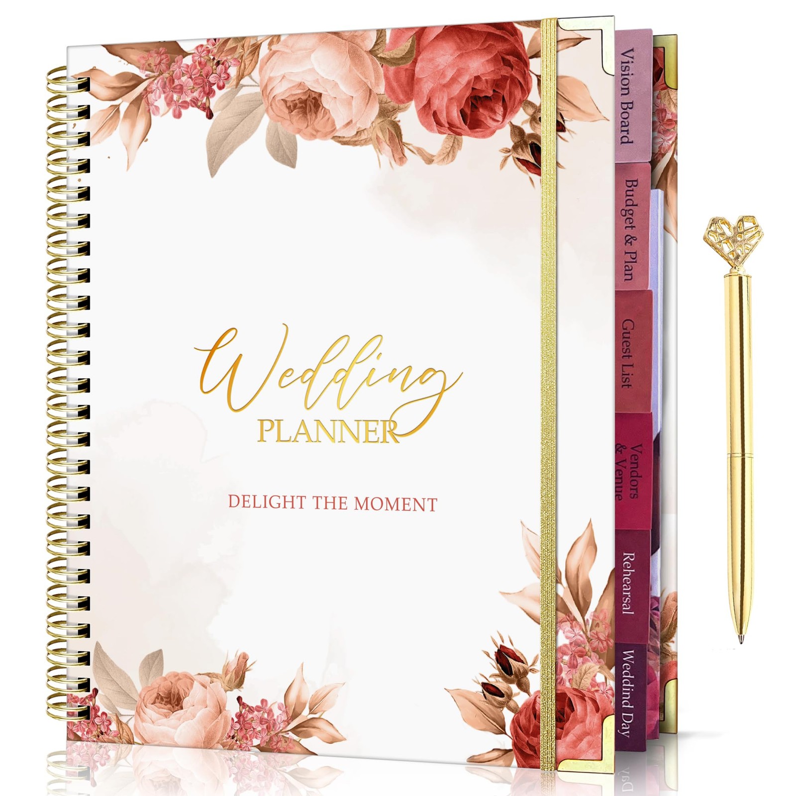3PC VINTAGE FLORAL WEDDING PLANNER KIT 9x11in - UNIQUE GIFT SET-Wedding Planner 3PC VINTAGE FLORAL WEDDING PLANNER KIT 9x11in - UNIQUE GIFT SET-Wedding Planner