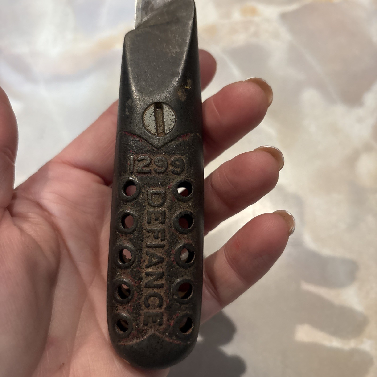 Set 2 Vintage Stanley Defiance No. 1299 Cast Iron Utility Knife Fixed Blade Set 2 Vintage Stanley Defiance No. 1299 Cast Iron Utility Knife Fixed Blade