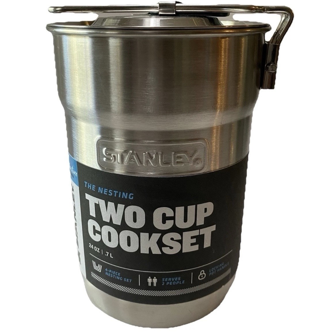 NWT Stanley Nesting Two Cup Cookset Stainless Steel Pot 24 oz 2-person Camping