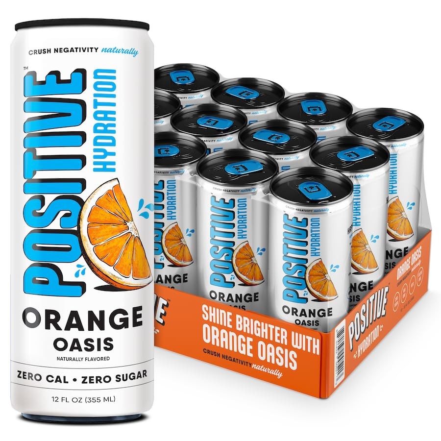 Positive Hydration Electrolyte Beverage - Orange Oasis 12 Fl Oz (Pack of 12) 