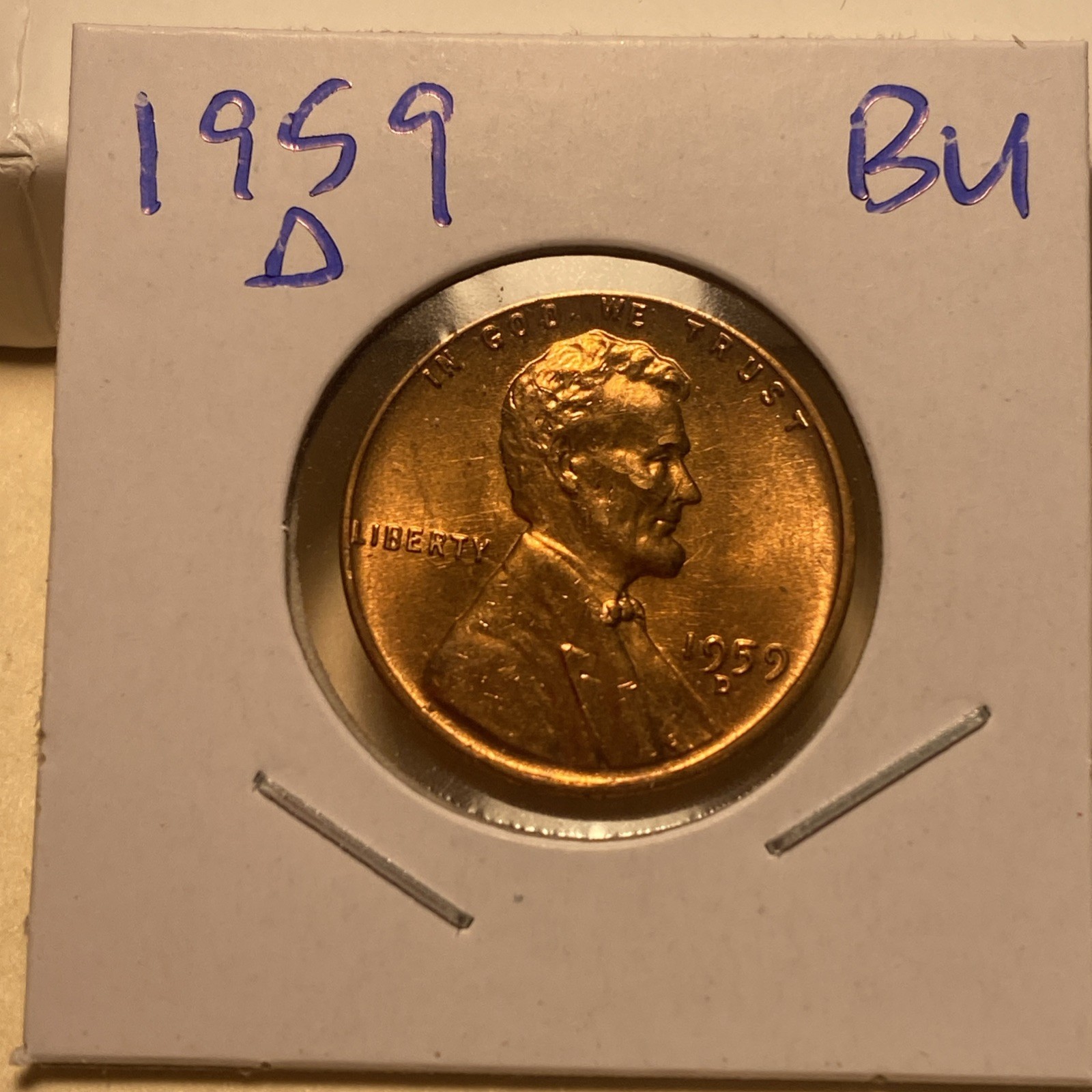 1959-D Lincoln Cent BU From Original Bank Roll 