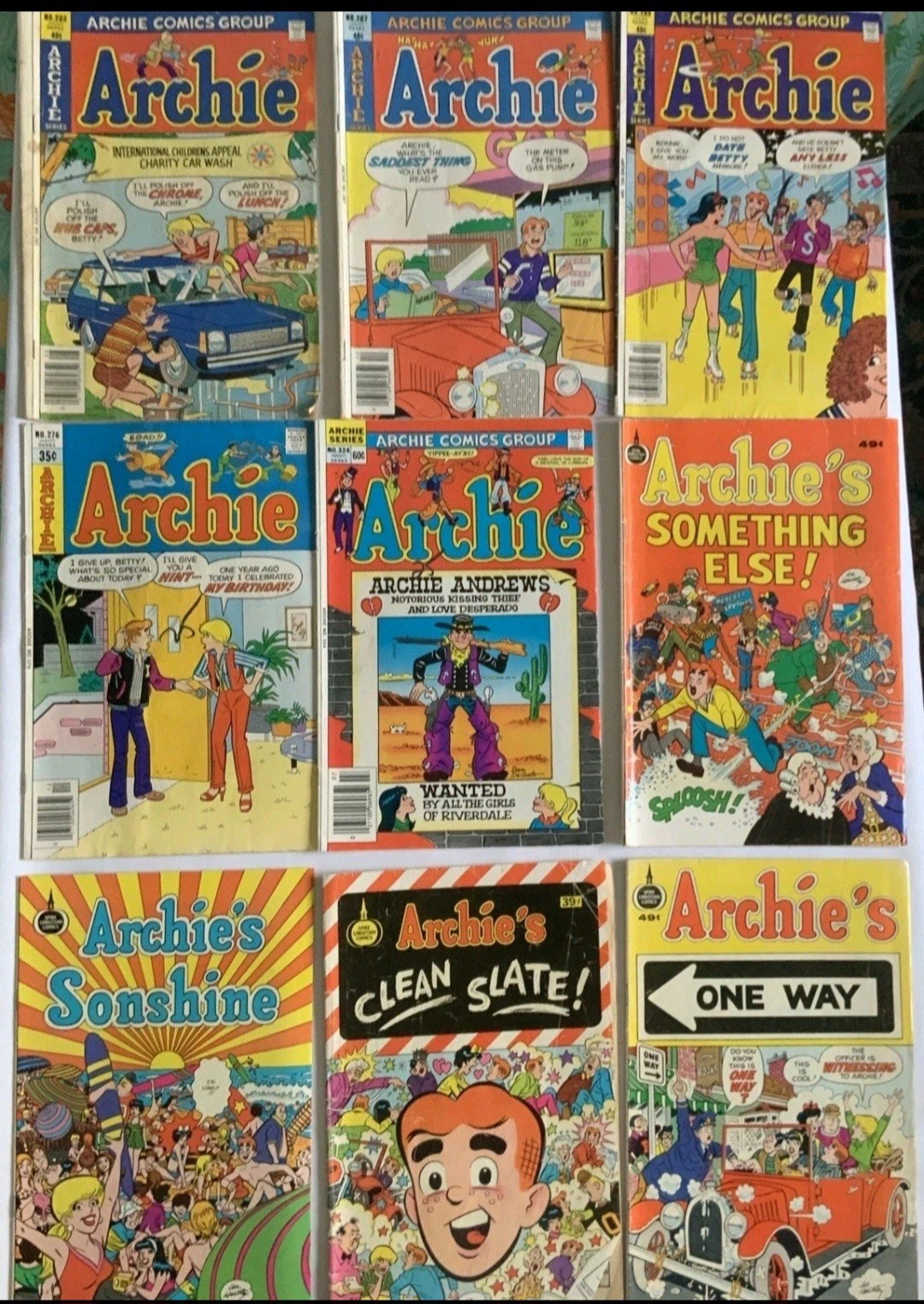 Vintage Archie Comics Lot of 9 1973-1983 Spire Christian Archie #276 #283 #287