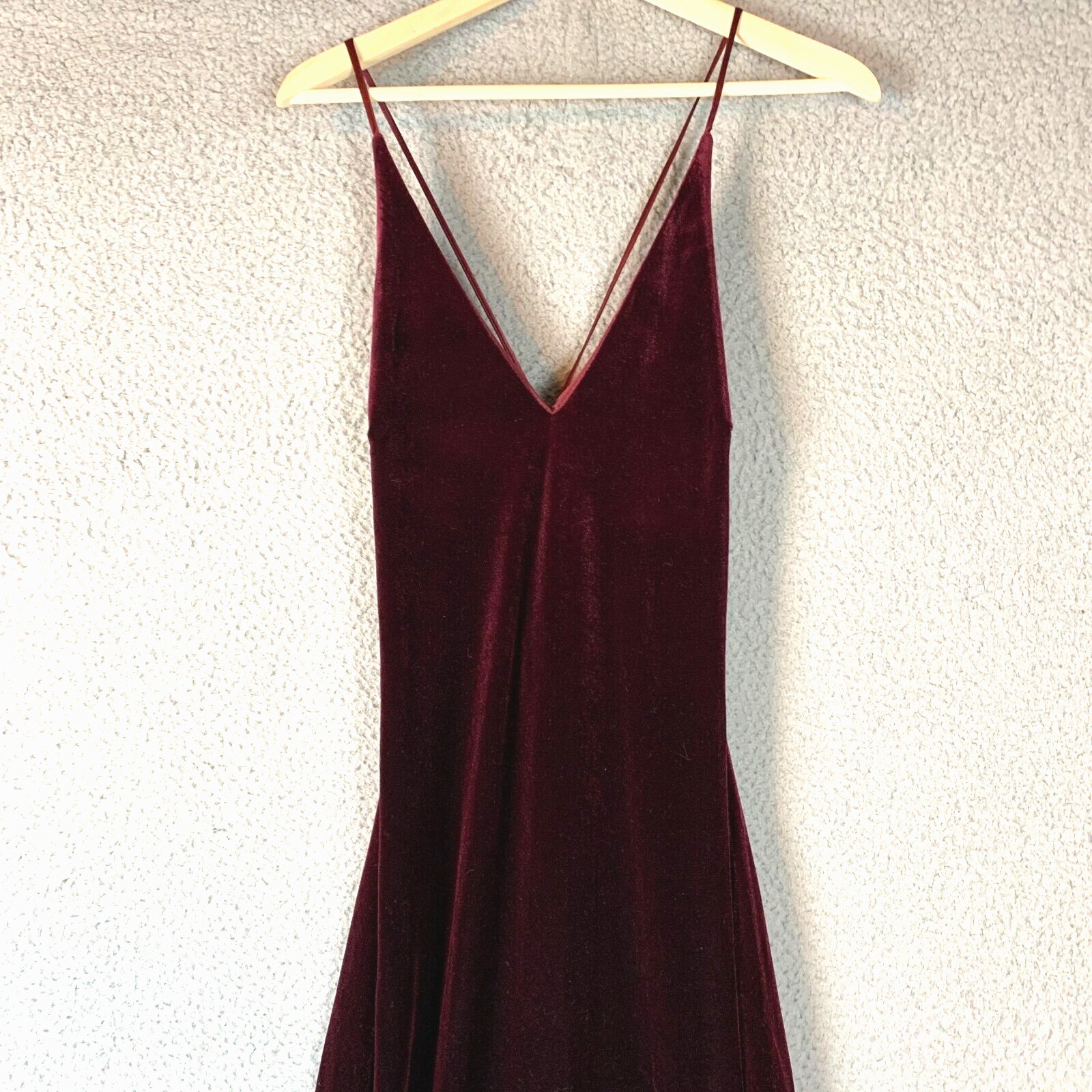 Y2K Teeze Me Dress Women 7 Red Velvet Plunge Whimsigoth 90s USA Hoco Prom