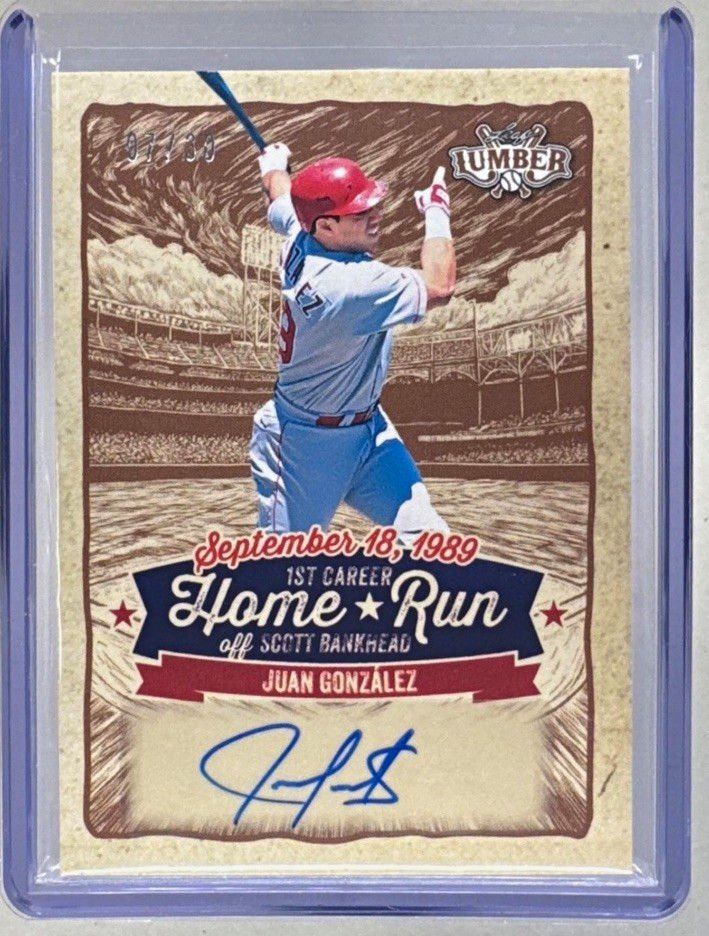 Leaf 2025 Lumber - 1st Career Home Run Auto Juan Gonzalez #CHR-JG1 Leaf 2025 Lumber - 1st Career Home Run Auto Juan Gonzalez #CHR-JG1