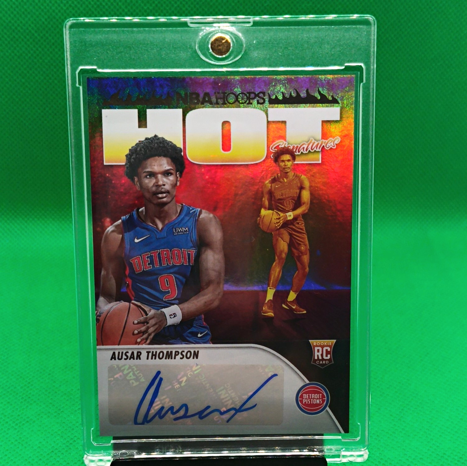 Panini 2023-24 NBA Hoops Hot Signatures Rookies Ausar Thompson RC Auto HSR-AT Panini 2023-24 NBA Hoops Hot Signatures Rookies Ausar Thompson RC Auto HSR-AT