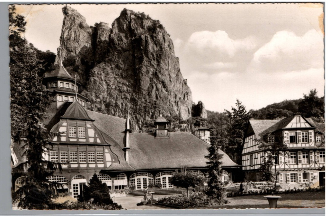 Postcard RPPC Bad Munster am Stein Trinkhalle Germany Schoning Foto c1900s