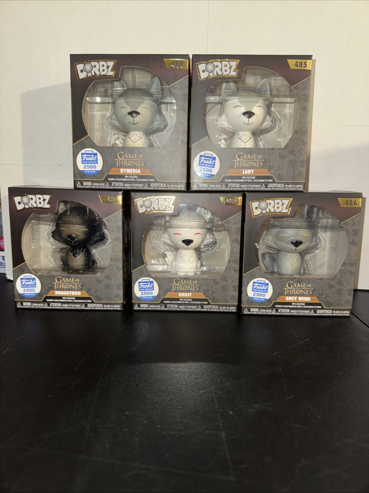 Funko POP Dorbz 5-Pack DIREWOLVES Game of Thrones GOT Exclusive 2500 LE