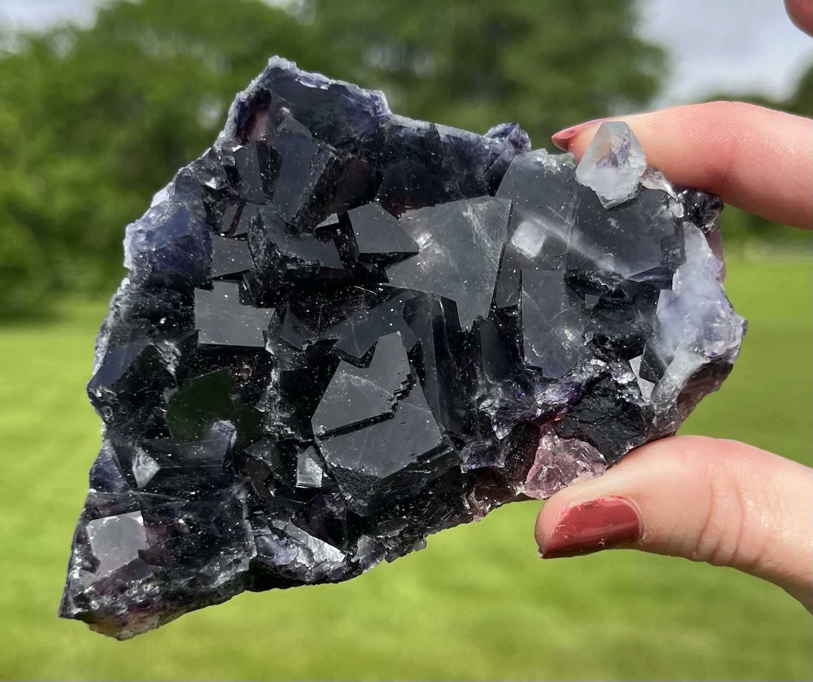 Museum Grade, Rare, Red Phantom Fluorite Specimen 265 Grams Museum Grade, Rare, Red Phantom Fluorite Specimen 265 Grams