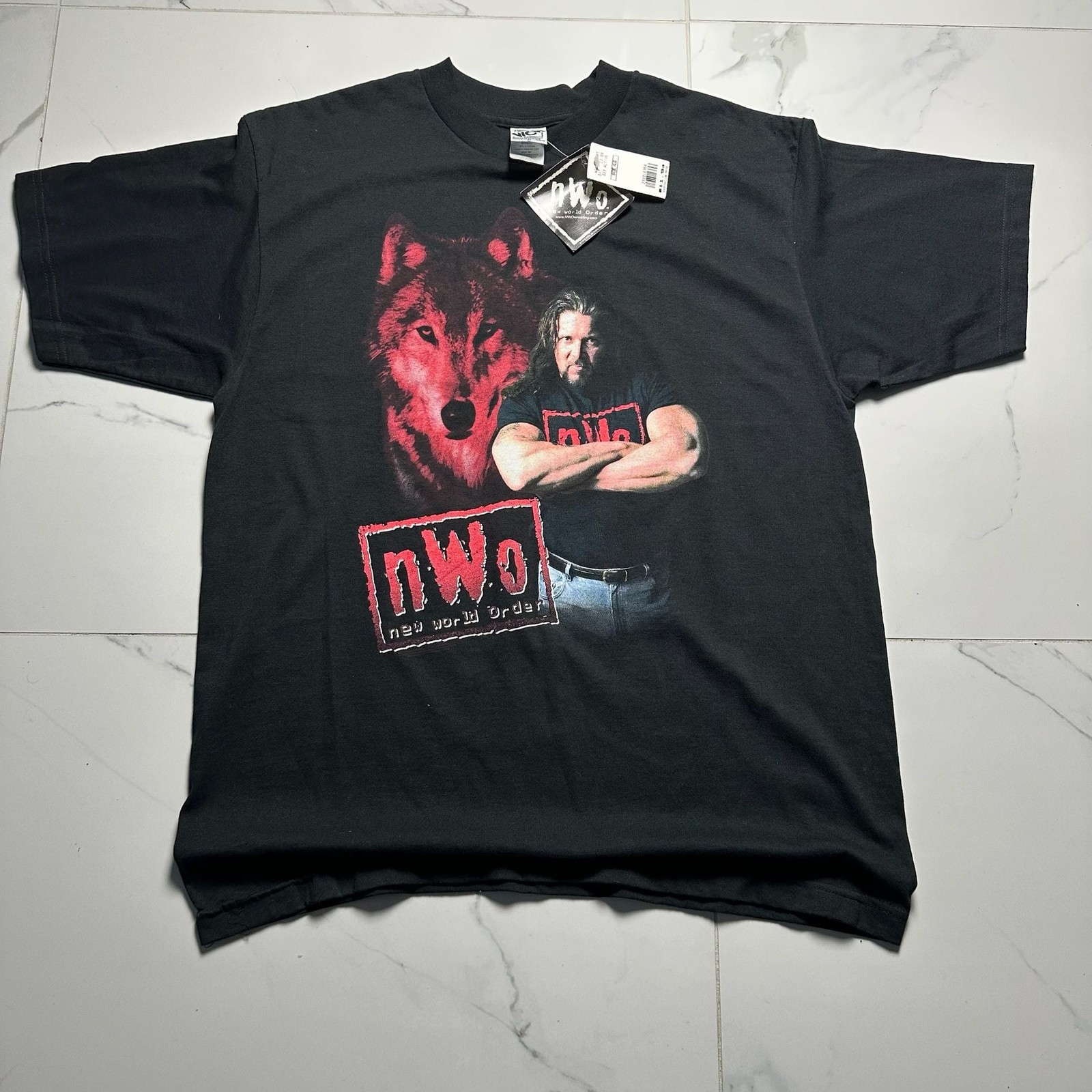 Vintage 90s Dead Stock NWO Kevin Nash Wolfpack Graphic T-Shirt