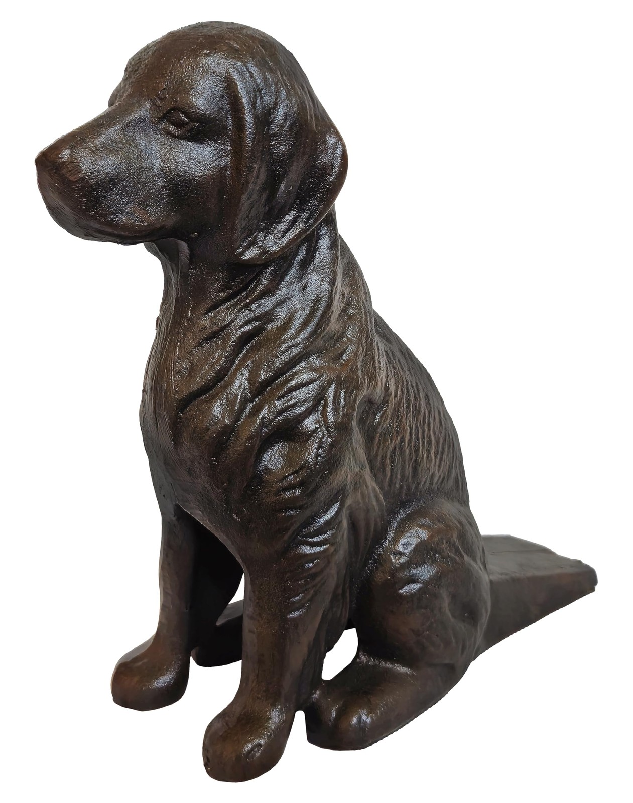 Lulu Decor, Cast Iron Dog with Tail Doorstop, Door Stopper, Antique Black