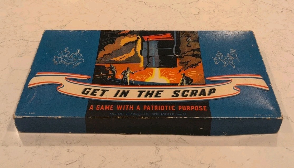 VINTAGE 1944 WWII GET IN THE SCRAP BOARD GAME MILTON BRADLEY #4487 - COMPLETE VINTAGE 1944 WWII GET IN THE SCRAP BOARD GAME MILTON BRADLEY #4487 - COMPLETE