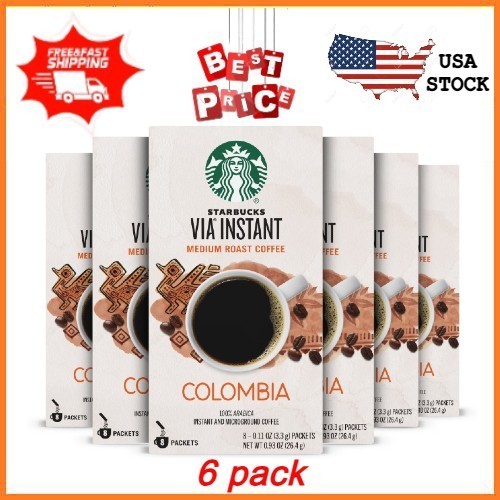 6 pack Starbucks VIA Instant Single-Origin Colombia Instant Coffee Medium Roast 6 pack Starbucks VIA Instant Single-Origin Colombia Instant Coffee Medium Roast