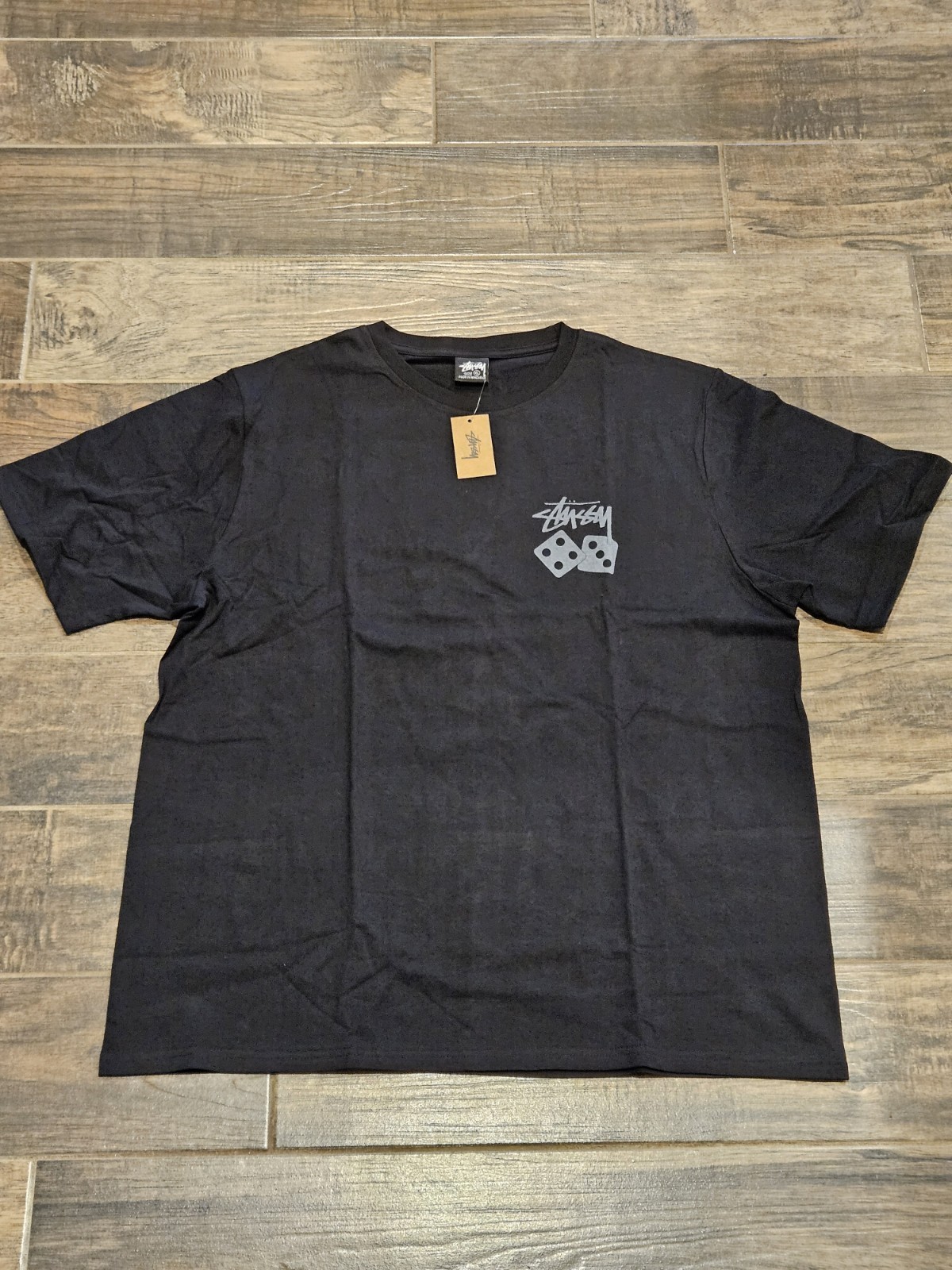 Stussy Double Dice Tee Black Extra Large XL Excellent Streetwear Graphic T-Shirt