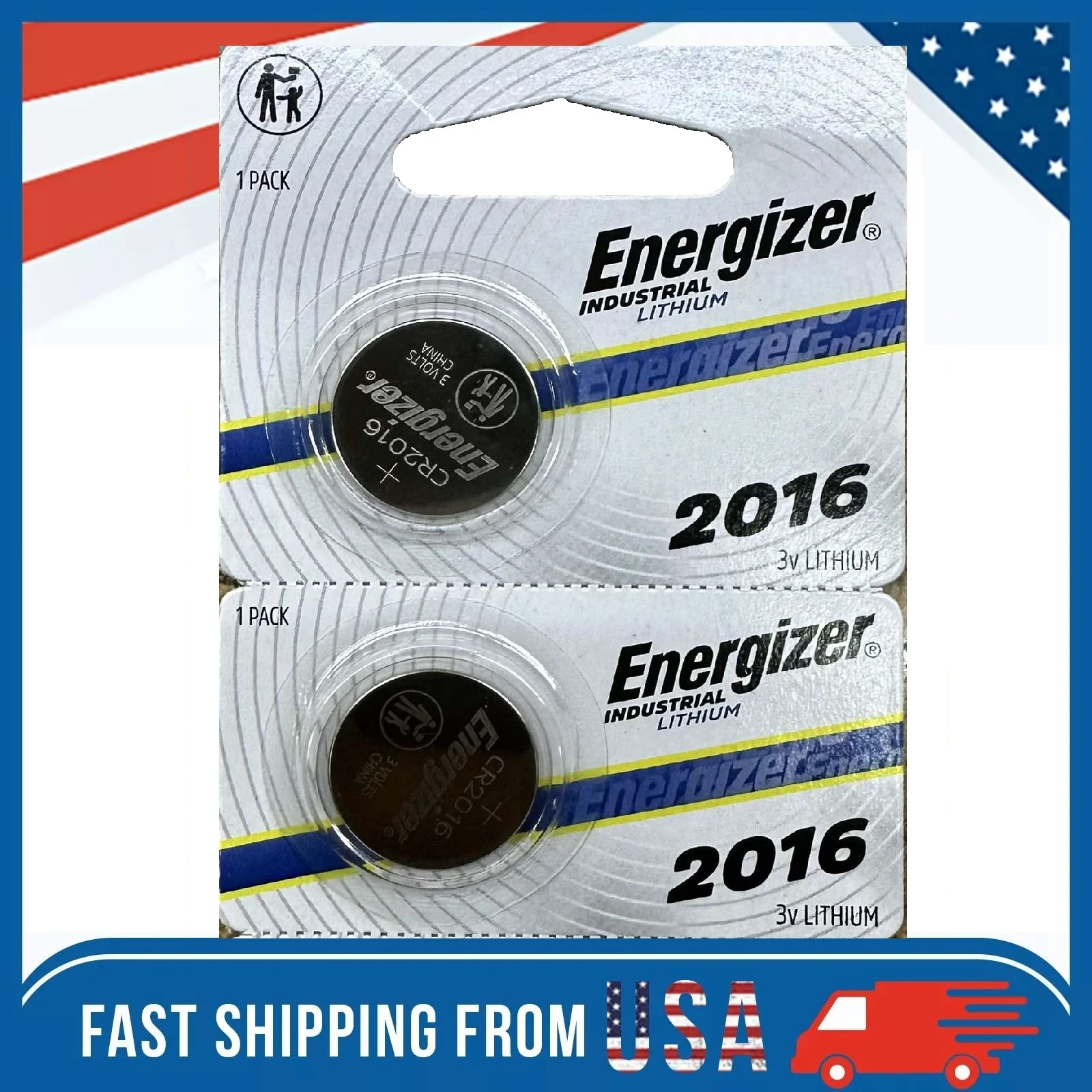 LOT 2-100 ENERGIZER 3V LITHIUM BATTERY CR2016 2016 BR2016 DL2016 Button Cell