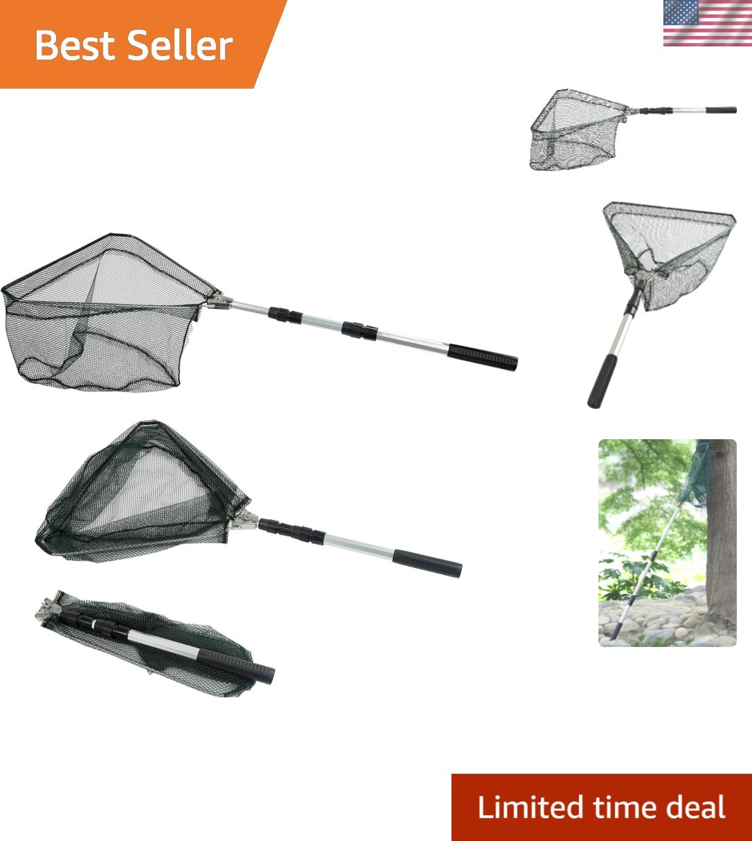 Durable Fishing Net with Telescoping Handle - Perfect for All Fishing Adventures