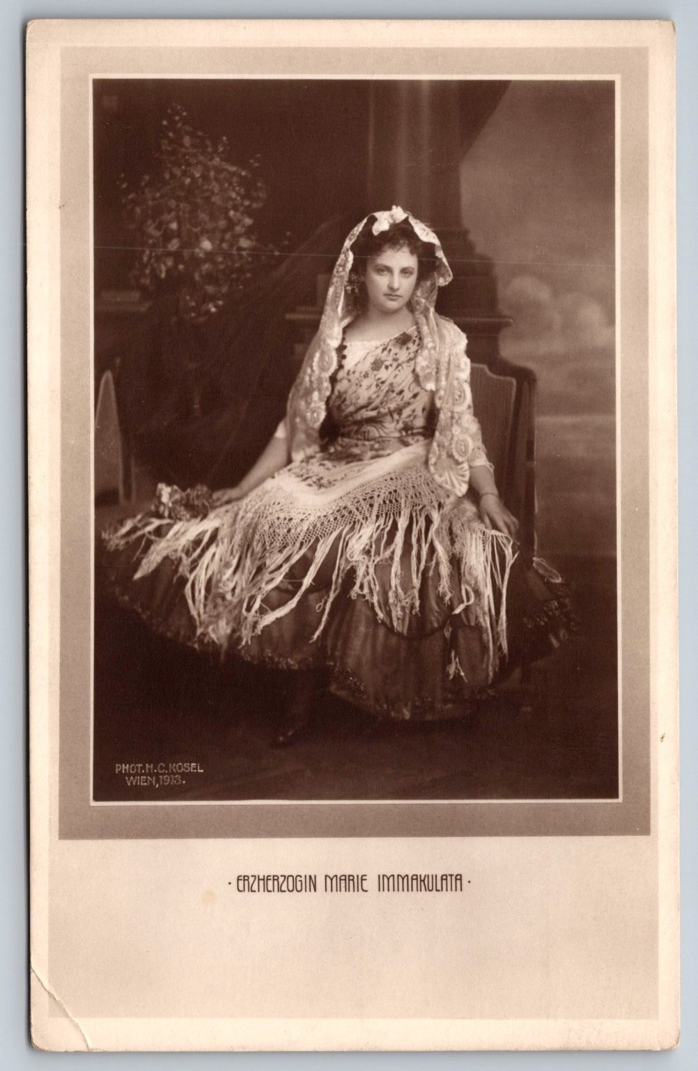1909 Archduchess Maria Immaculata RPPC by Kosel Wien Austrian Royalty