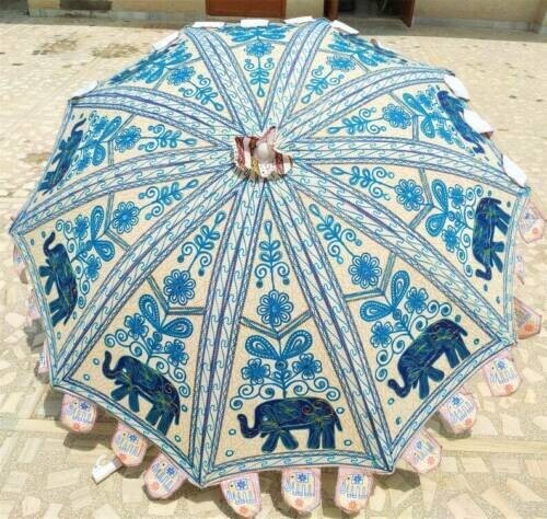 Garden Umbrellas Outdoor Patios Rajasthani Indian Sun Parasol Large