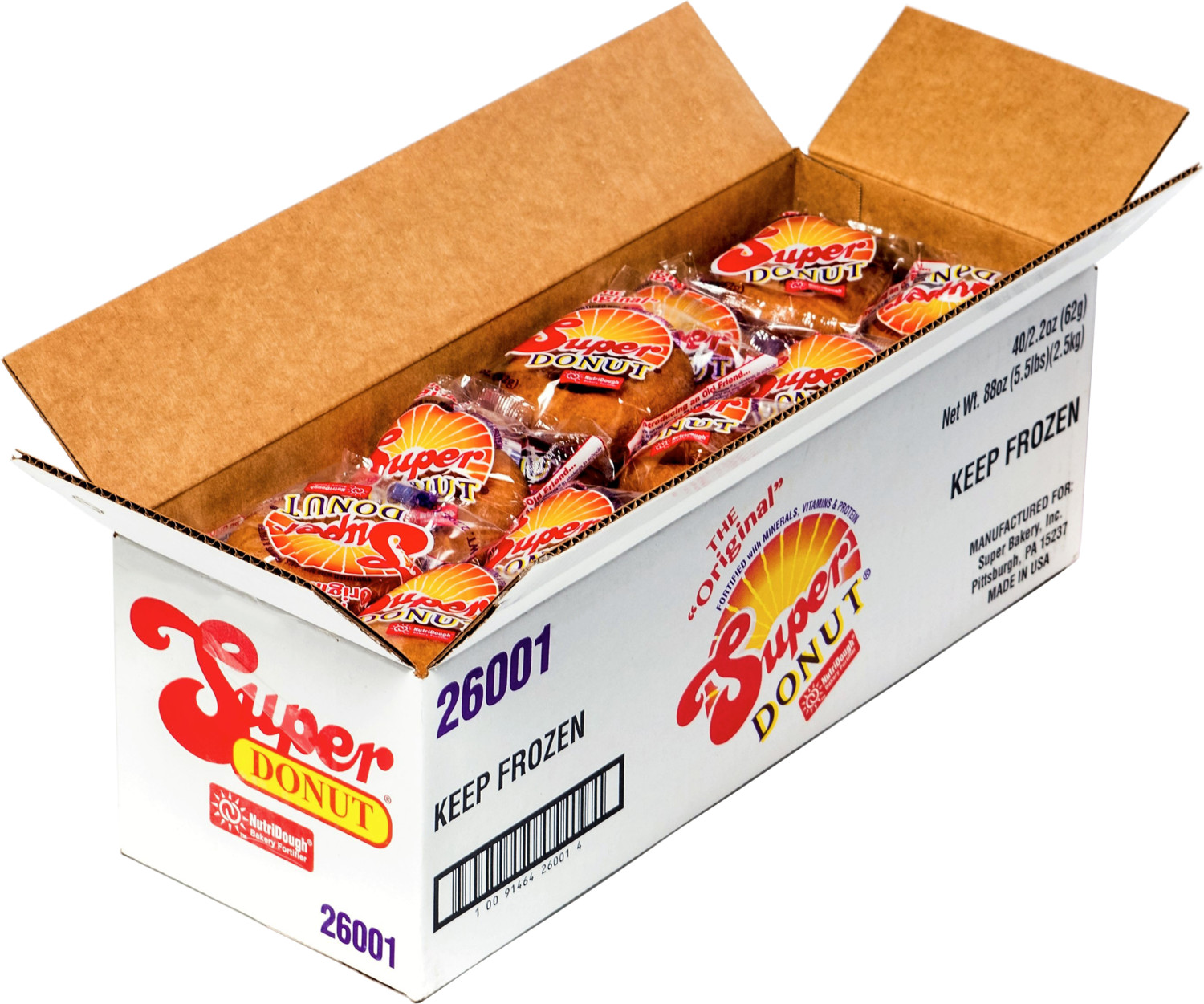 Super Bakery Original SUPER DONUT, 2.25 Ounce 40 Donuts