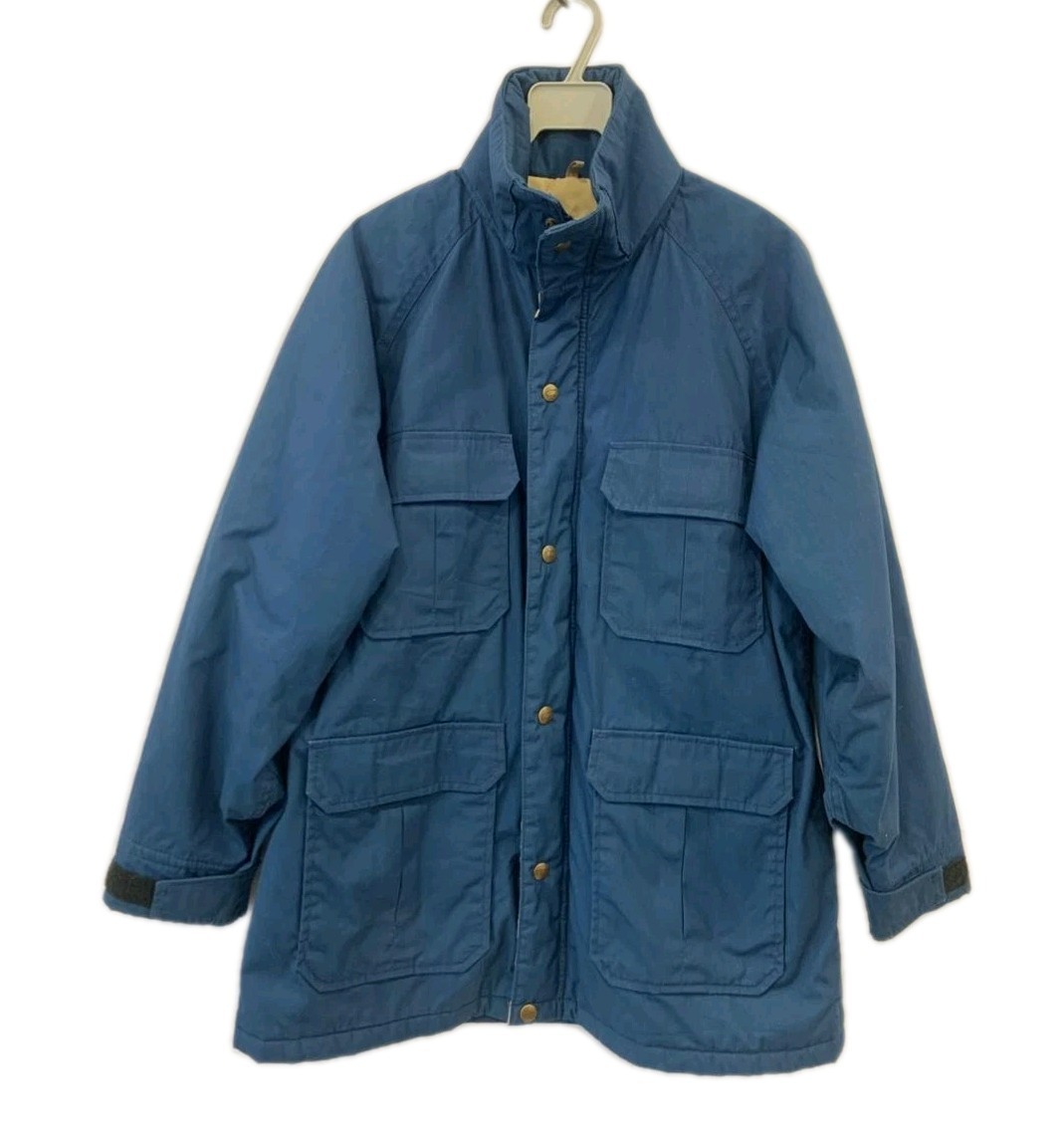 Vtg Woolrich Woman Field Jacket Medium Blue Made in USA Insulated Hunting..#89