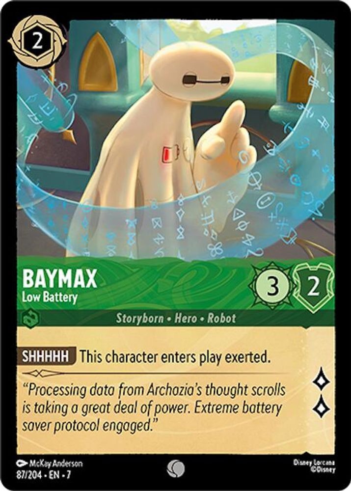 Baymax - Low Battery 87/204 Archazia\'s Island Lorcana Common Near Mint