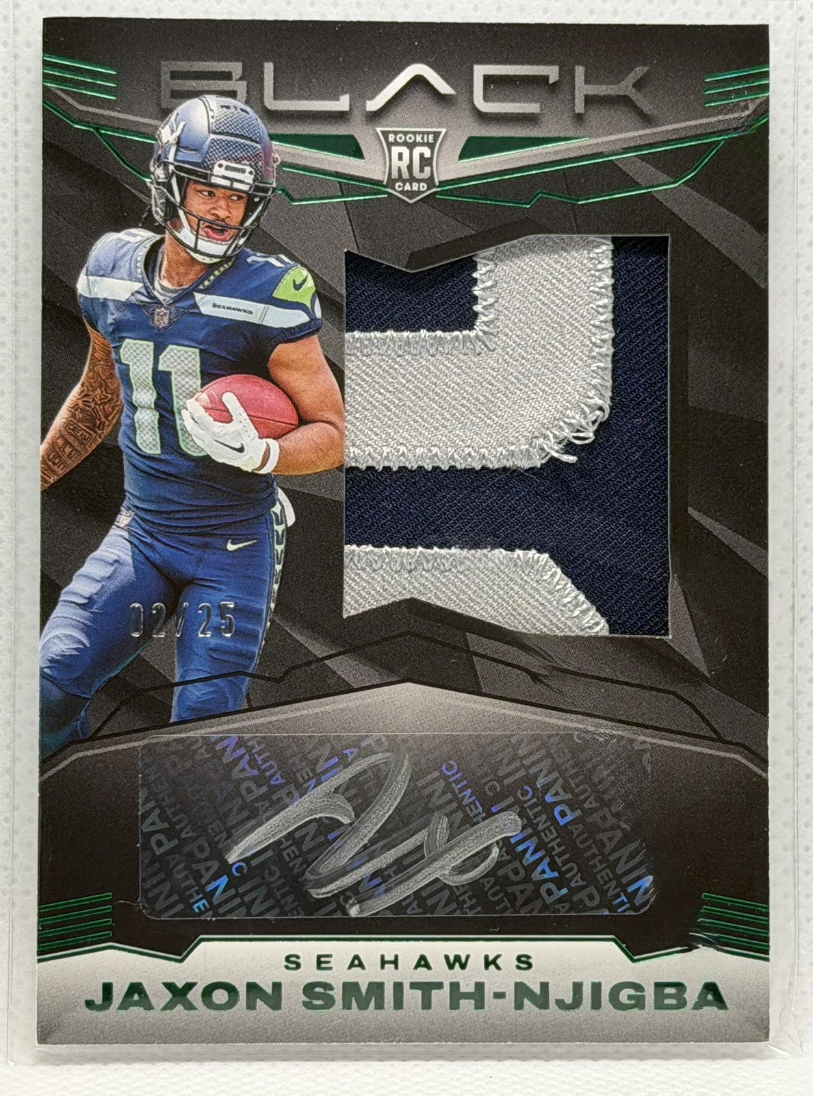 Jaxon Smith-Njigba Rookie Patch Auto /25 RPA 2023 Panini Black Seahawks 🔥 SSP Jaxon Smith-Njigba Rookie Patch Auto /25 RPA 2023 Panini Black Seahawks 🔥 SSP