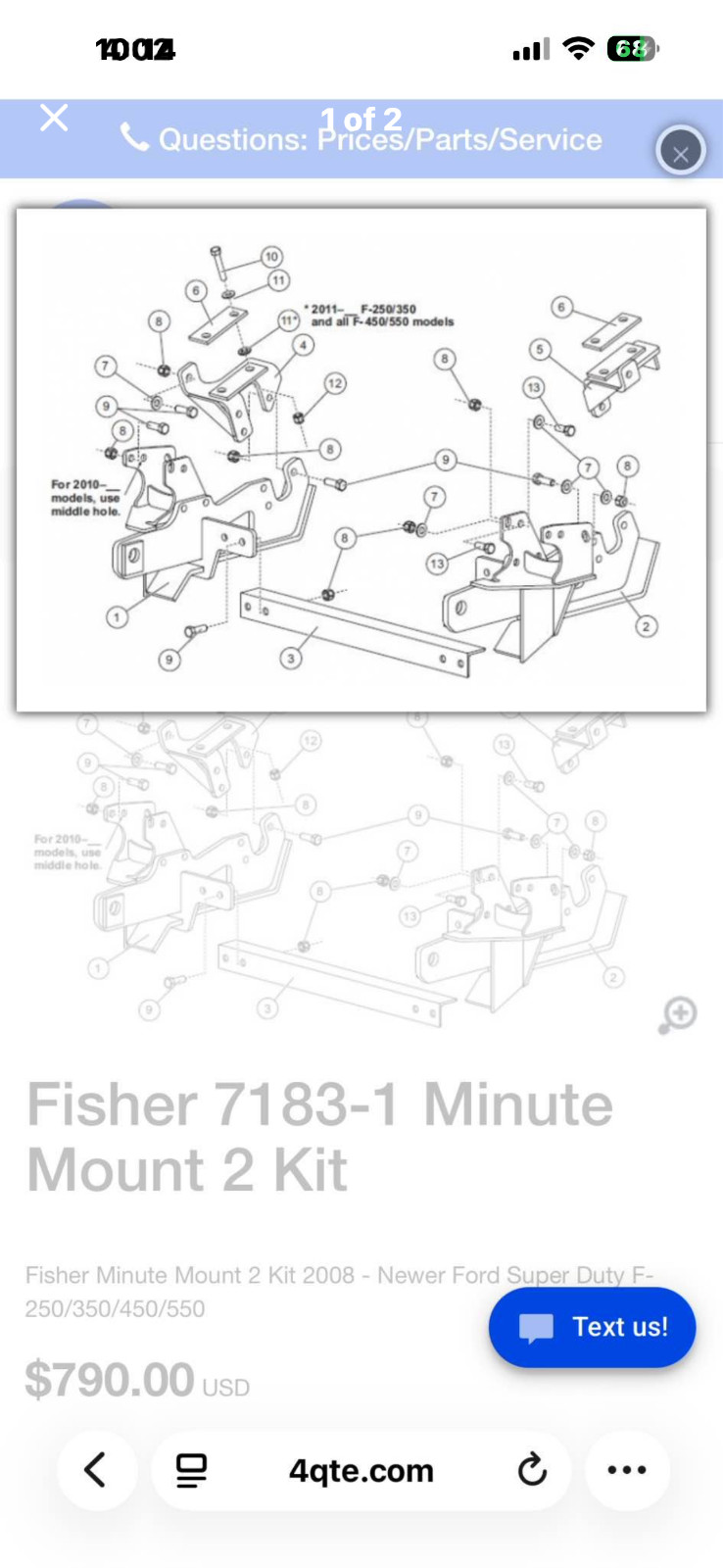 2008-2016 Ford F250 fisher plow mount 7183-1 2008-2016 Ford F250 fisher plow mount 7183-1