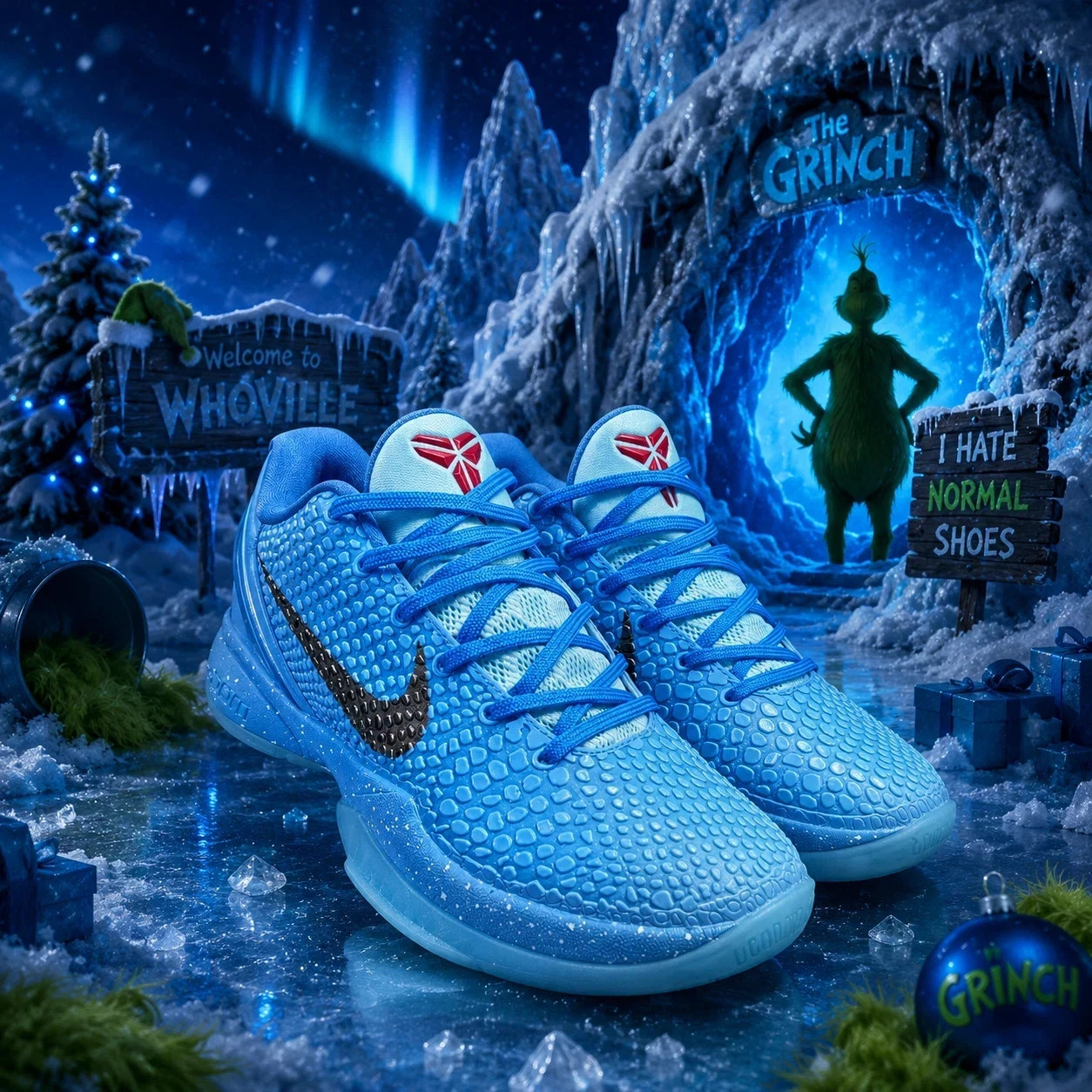 Kobe 6 Protro Blue Ice Grinch Sport Men's Size US 7-12