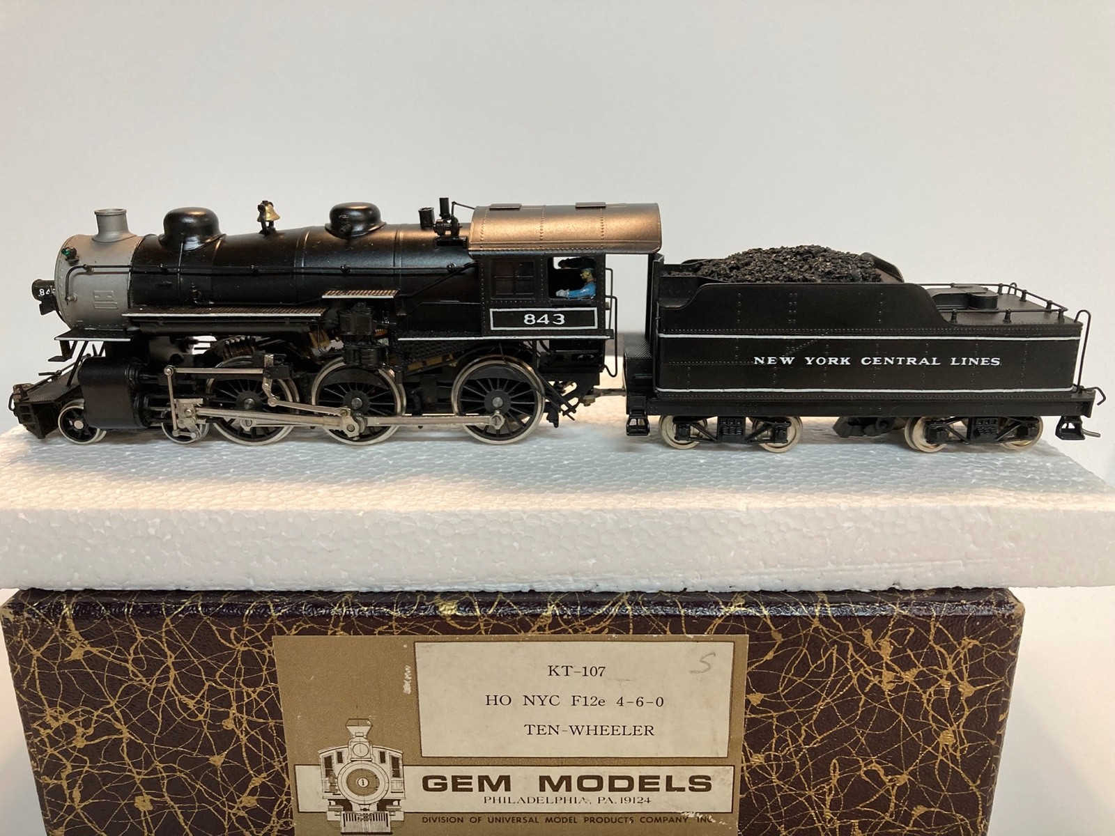 Gem Models New York Central NYC F-12e 4-6-0 Pro Ptd. Rd. 843 BRASS HO NEW SALE$$