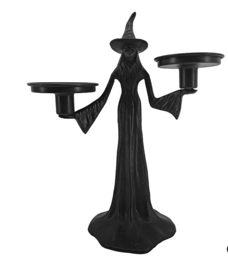 ALDI AOS The Halloween Collection Candelabra (Halloween) Black Witch VIRAL