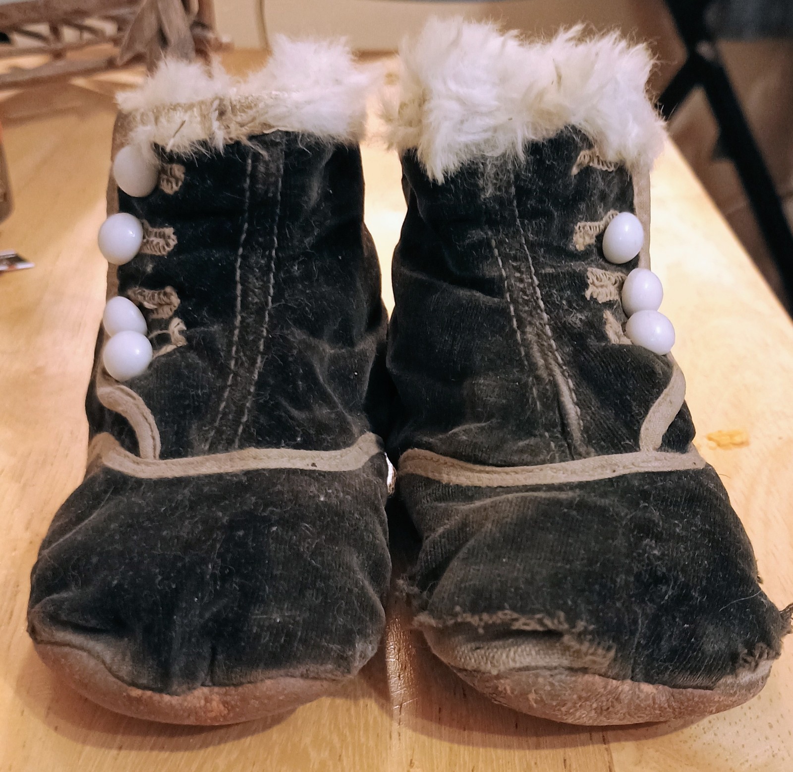 Authentic Late-Victorian Era High-Button Baby Boots (Circa 1890s)