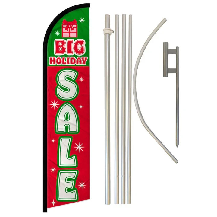 Big Holiday Sale (Gift) Windless Full Curve Advertising Banner Flag & Pole Kit Big Holiday Sale (Gift) Windless Full Curve Advertising Banner Flag & Pole Kit