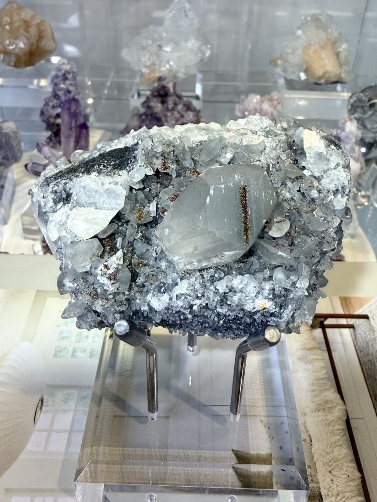 Calcite and Quartz (Crystal) Symbiotic Mineral Specimen Calcite and Quartz (Crystal) Symbiotic Mineral Specimen