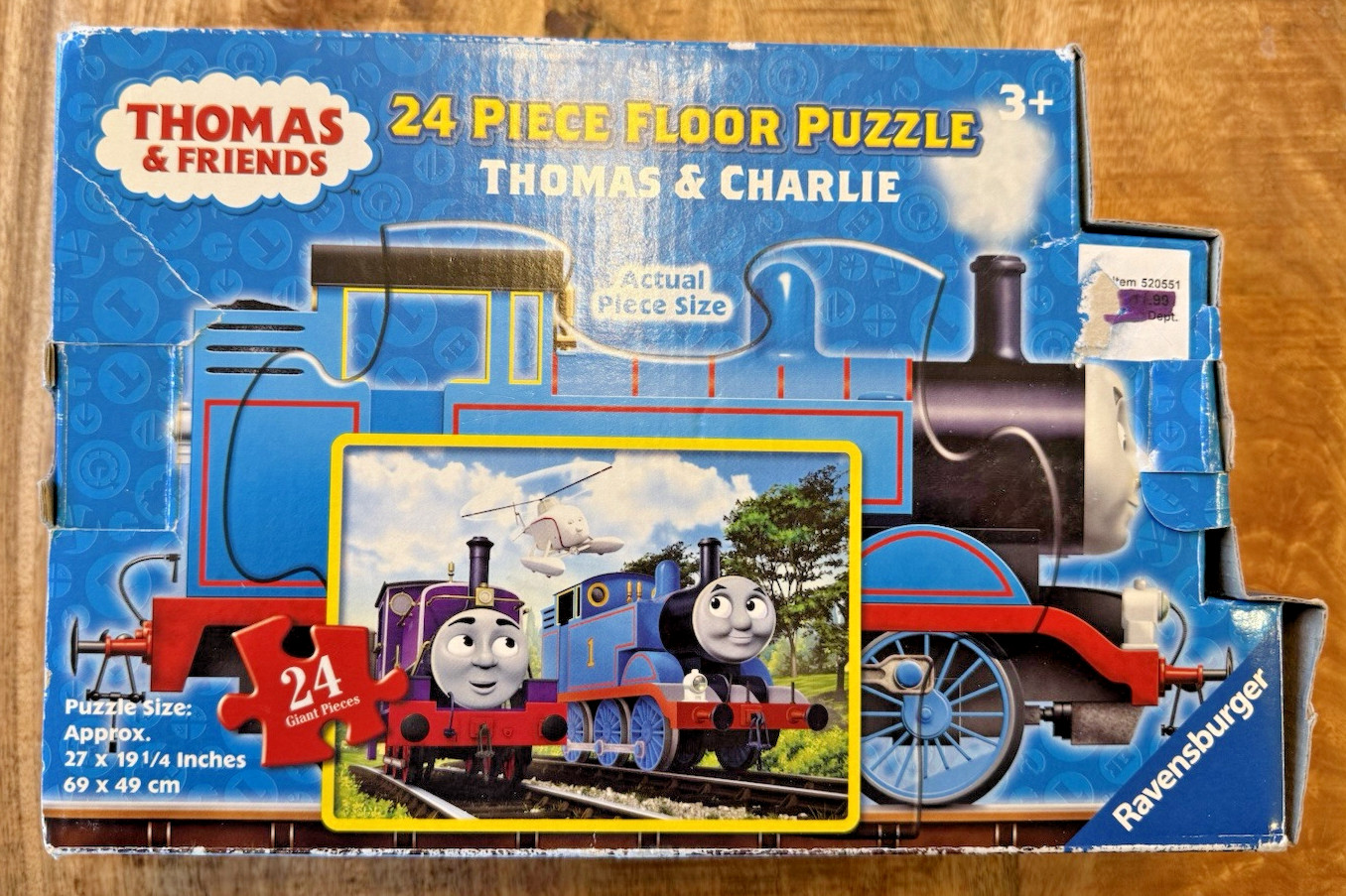 2012 RAVENSBURGER THOMAS & CHARLIE TRAIN 24 PIECE FLOOR PUZZLE COMPLETE (A1)