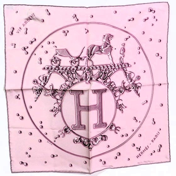 Hermes Carre 40 Vif Argent Silk Scarf