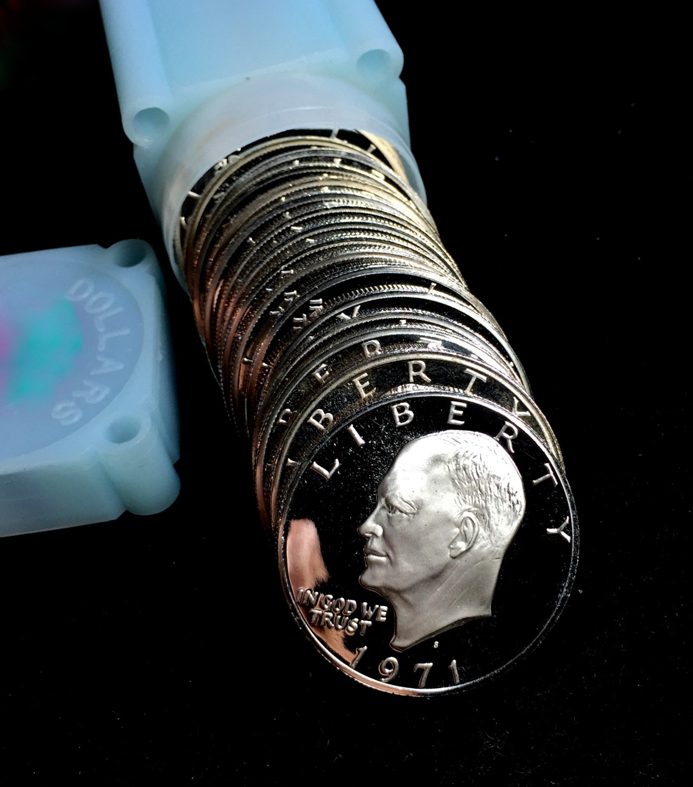 1971-S 40% Silver Proof Eisenhower Ike Dollars 20 Coin Roll