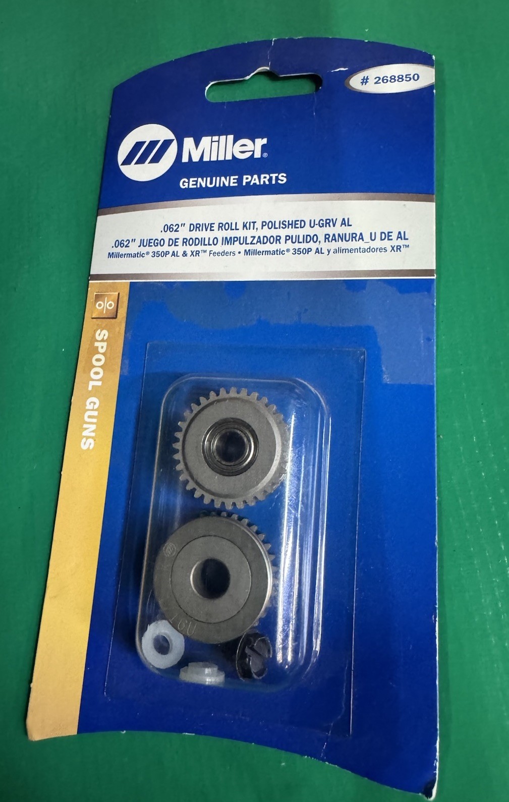 268850 Drive Roll Kit U Groove .062 For XR Spool Gun New Miller Feeder Part