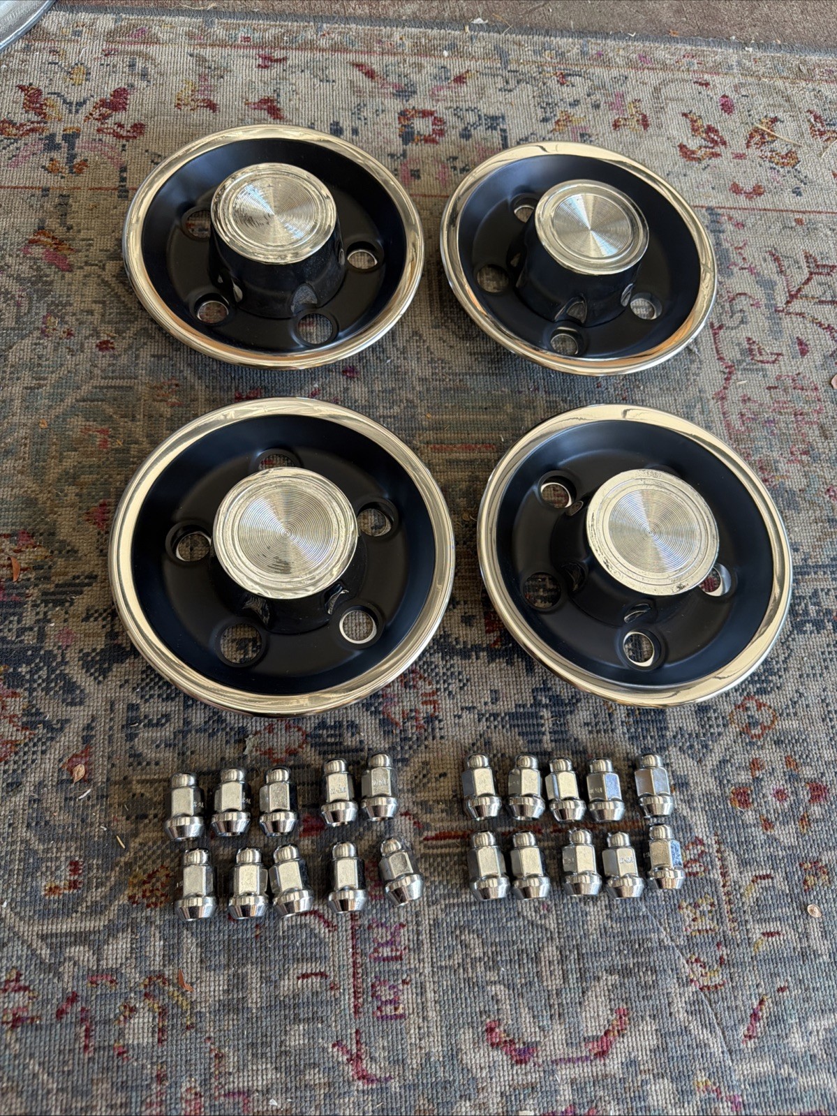 1966-1968 Pontiac GTO & Firebird Rallye Rally 1 Center Caps Set 4 & Lugs REPRO