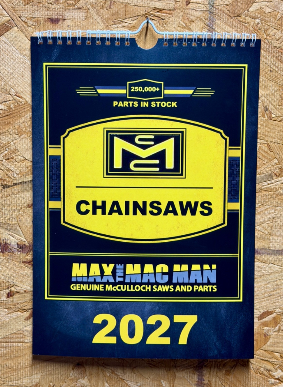 McCulloch 2027 Calendar Custom Made for McCulloch Chainsaw Enthusiasts (B Cals)