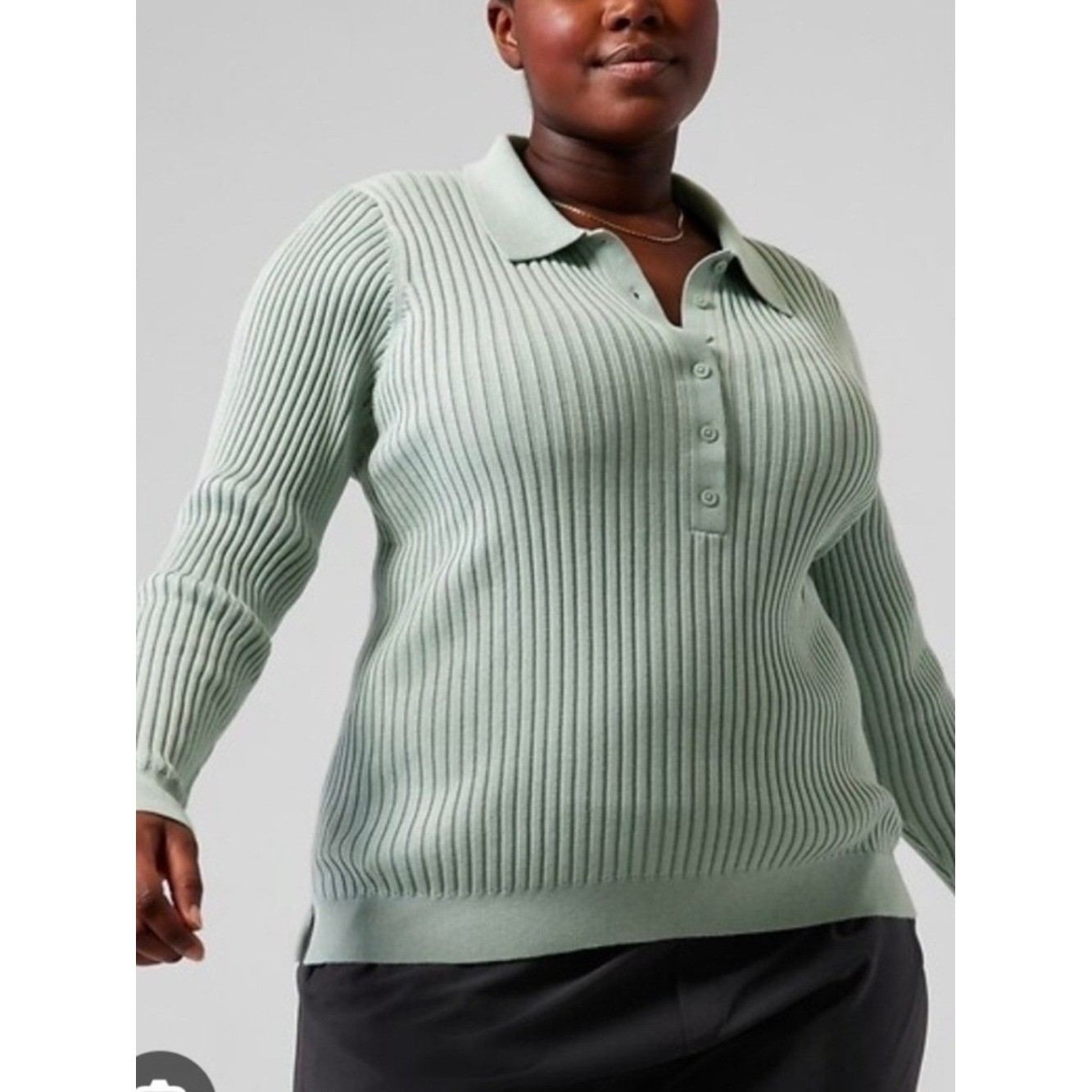 Athleta Seafoam Green Ribbed Collar Henley Long Sleeve Top Size 2X Athleta Seafoam Green Ribbed Collar Henley Long Sleeve Top Size 2X