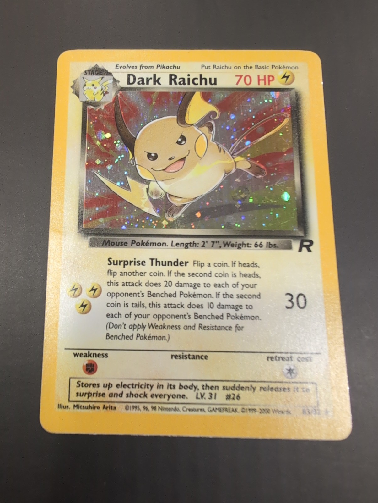 Dark Raichu 83/82 Team Rocket Holo