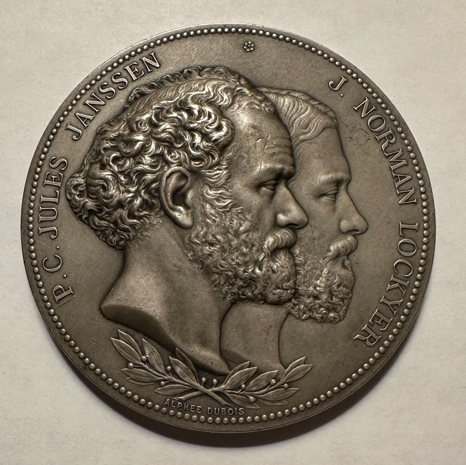Rare 1868 Silver Janssen Lockyer Medal .950 Paris Mint Helium Discovery