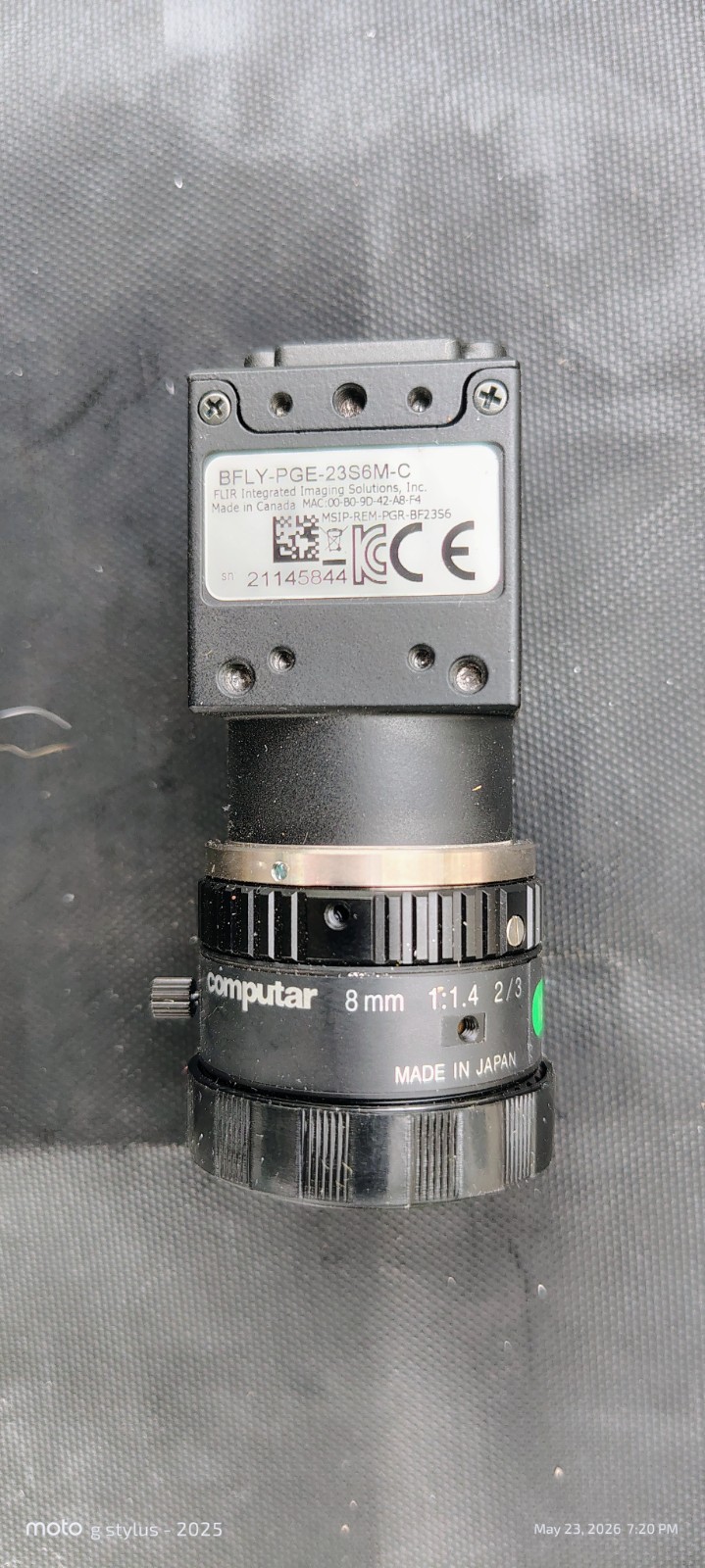 FLIR BFLY-PGE-23S6M-C Blackfly GigE Camera w/ Computar 8mm f/1.4 Lens