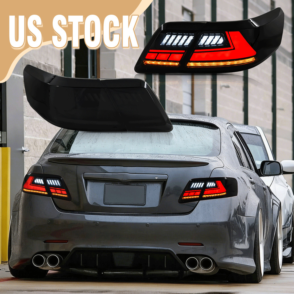 2X SMOKED LED Sequential Tail Lights For Toyota Camry 2007-2011 Rear Lamps
