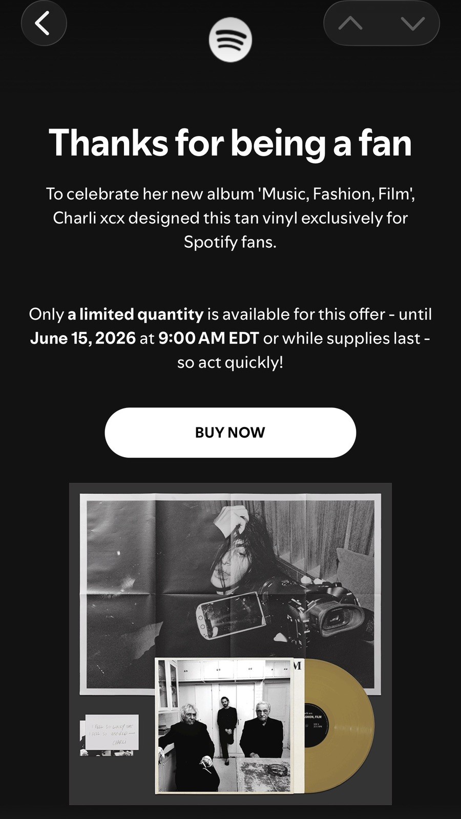Charli XCX - 🎶 Music, Fashion, Film Vinyl LP - Spotify Fans First, Tan vinyl